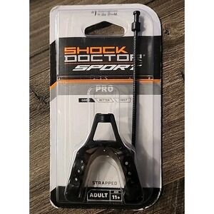 Shock Doctor Sport Pro Strapped Mouth Guard  Adult  Age 11 +  Black Football